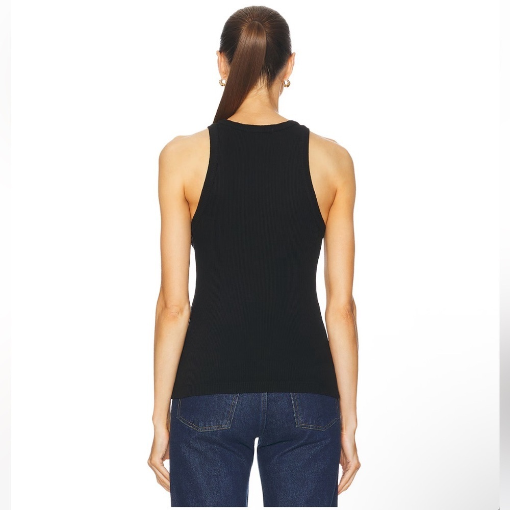 Bundle Agolde Rayne Black Tan Ribbed Cotton Lyocell Blend Tanks Women's Size S - Picture 2 of 16